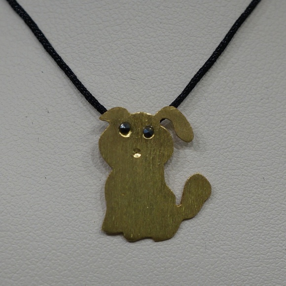 Other - Sterling Silver & Gold Plated Dog Pendant W/Cord